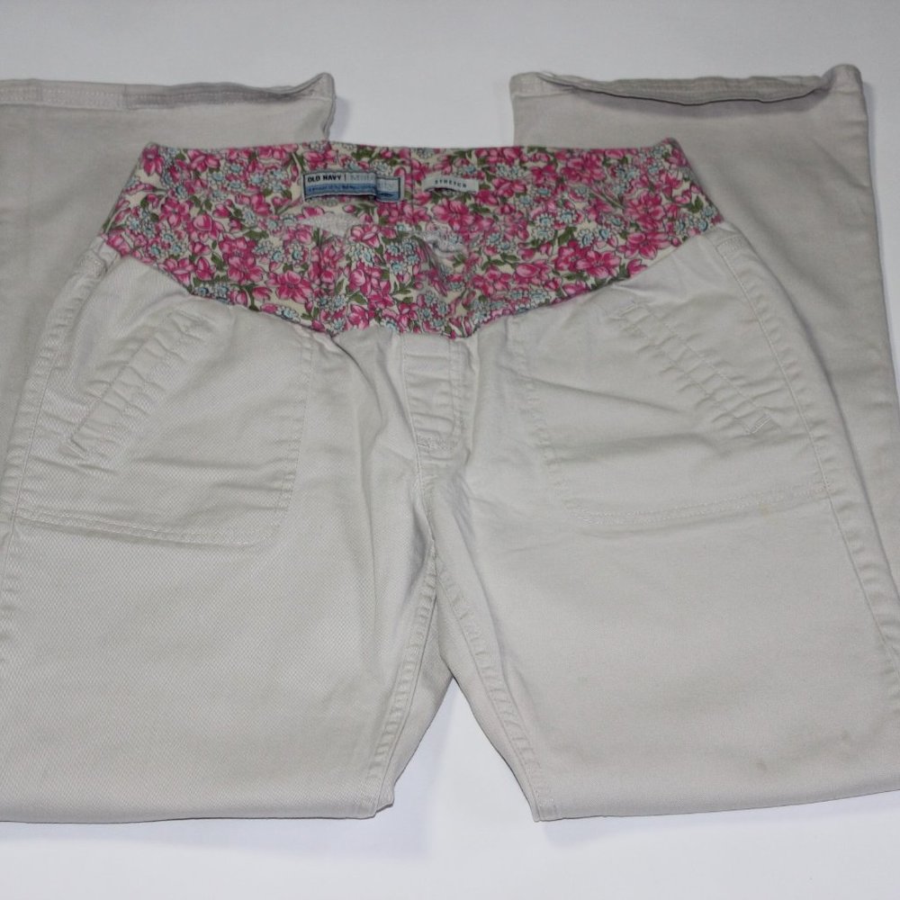 Old Navy Maternity Stretch Womens Pants Beige Sz M